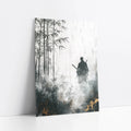 Samurai Bamboo Forest Misty Japandi Print art print