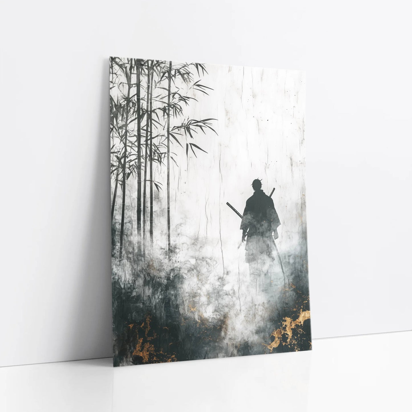 Samurai Bamboo Forest Misty Japandi Print art print