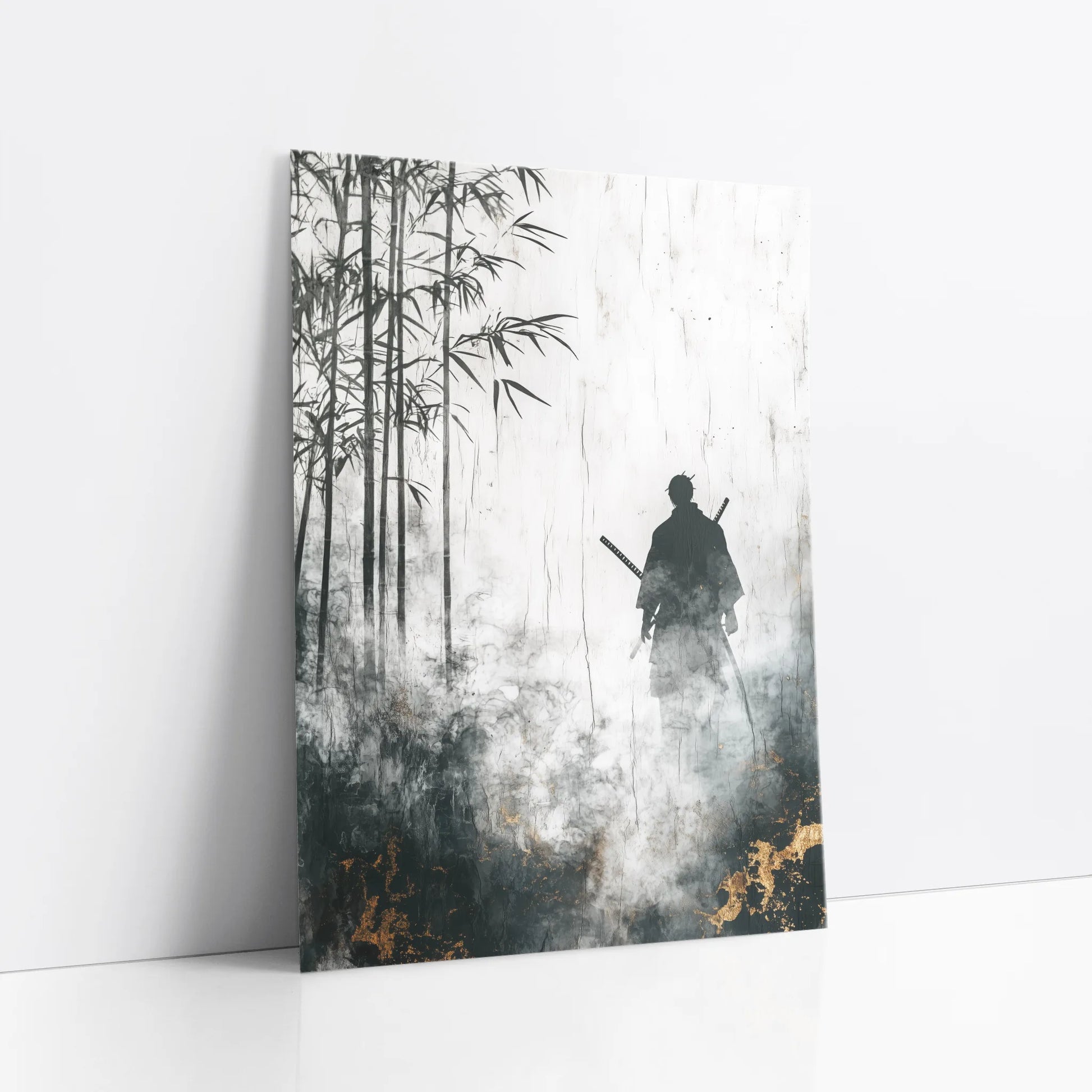 Samurai Bamboo Forest Misty Japandi Print art print