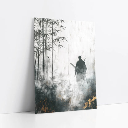 Samurai Bamboo Forest Misty Japandi Print art print