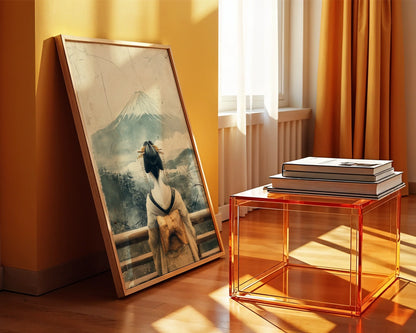 Japanese Geisha Mount Fuji Golden Obi in room