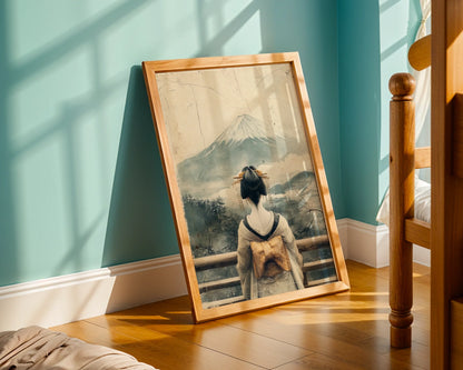 Japanese Geisha Mount Fuji Golden Obi in room