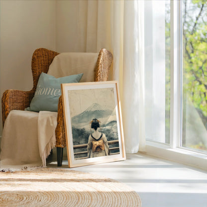 Japanese Geisha Mount Fuji Golden Obi in room