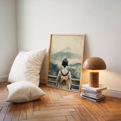 Japanese Geisha Mount Fuji Golden Obi in room