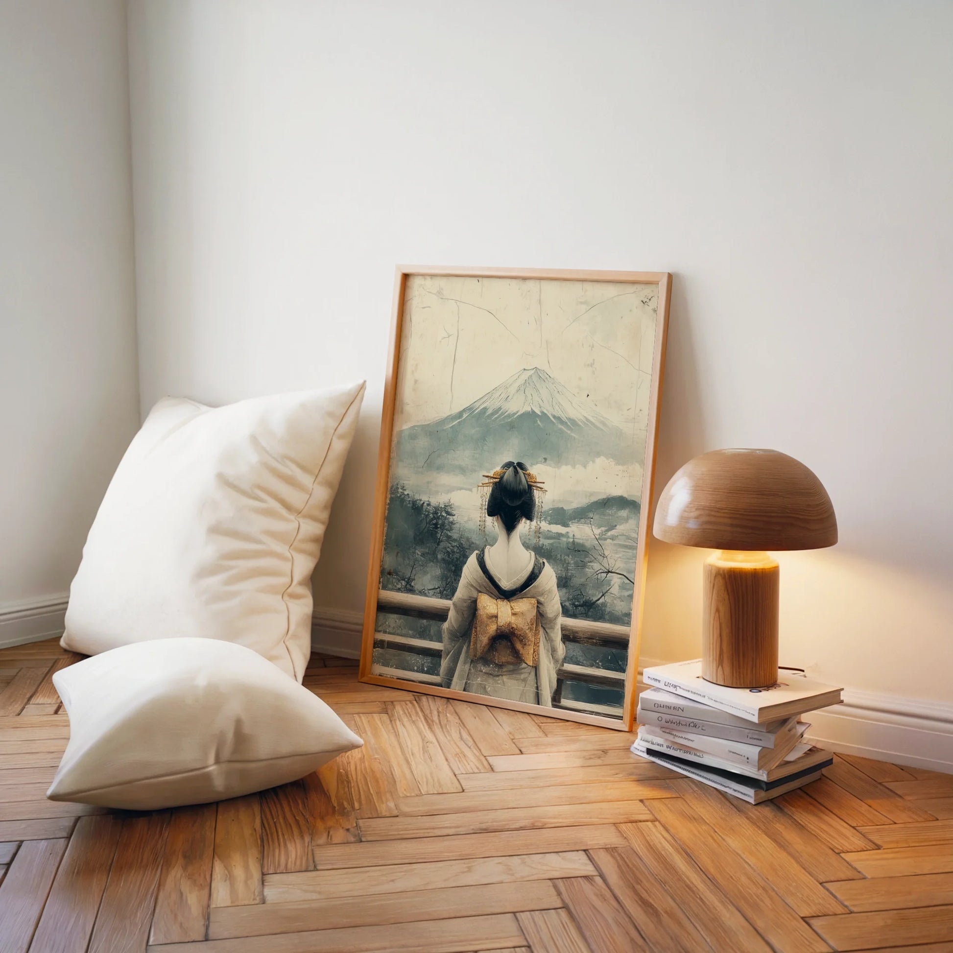 Japanese Geisha Mount Fuji Golden Obi in room