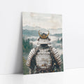 Samurai Warrior Mountain Mist Valley Japandi art print
