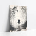 Samurai Bamboo Forest Japandi Twin Katana art print