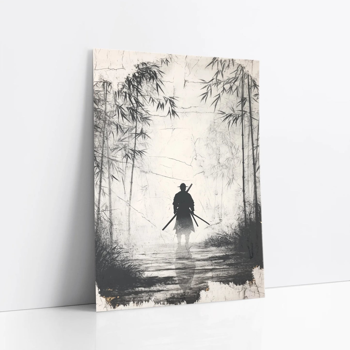 Samurai Bamboo Forest Japandi Twin Katana art print