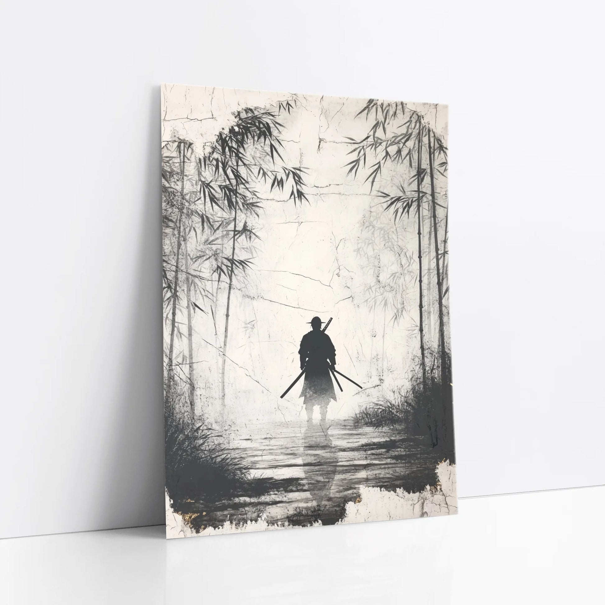 Samurai Bamboo Forest Japandi Twin Katana art print