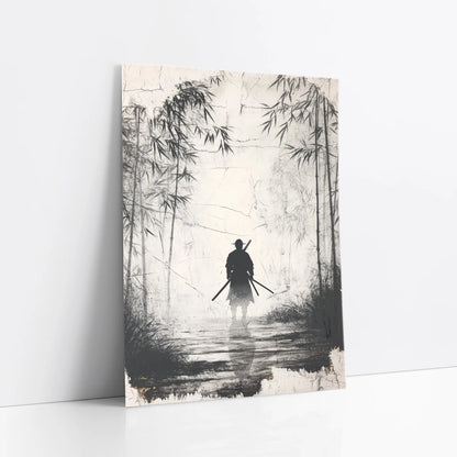 Samurai Bamboo Forest Japandi Twin Katana art print