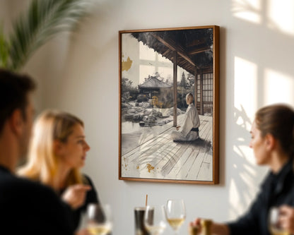 Zen Garden Art Monk Meditation Temple in room