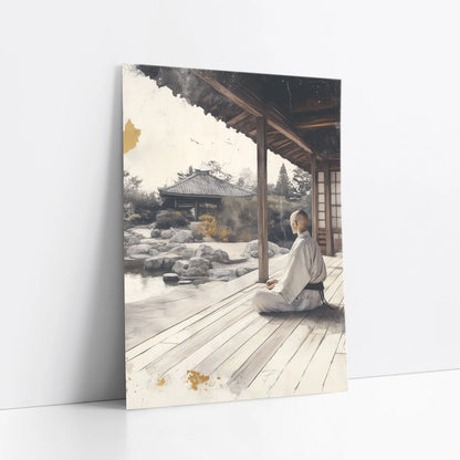 Zen Garden Art Monk Meditation Temple art print
