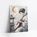 Japanese Geisha Musician Pipa Japandi art print