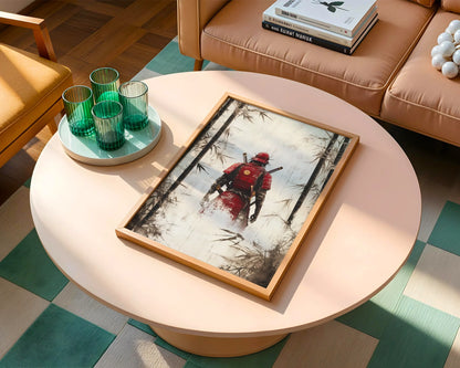 Samurai Warrior Bamboo Dissolving Battle Worn in room