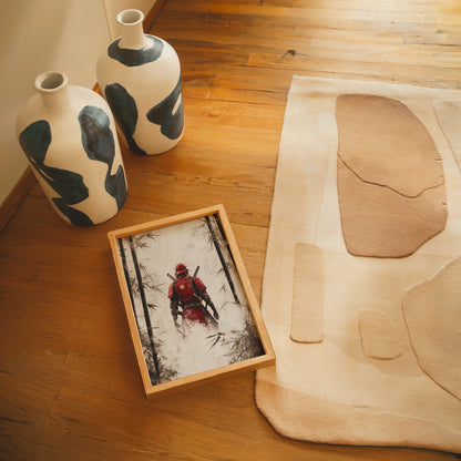 Samurai Warrior Bamboo Dissolving Battle Worn in room