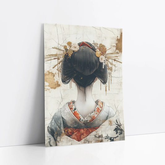 Japanese Geisha Hair Ornament Japandi Print art print