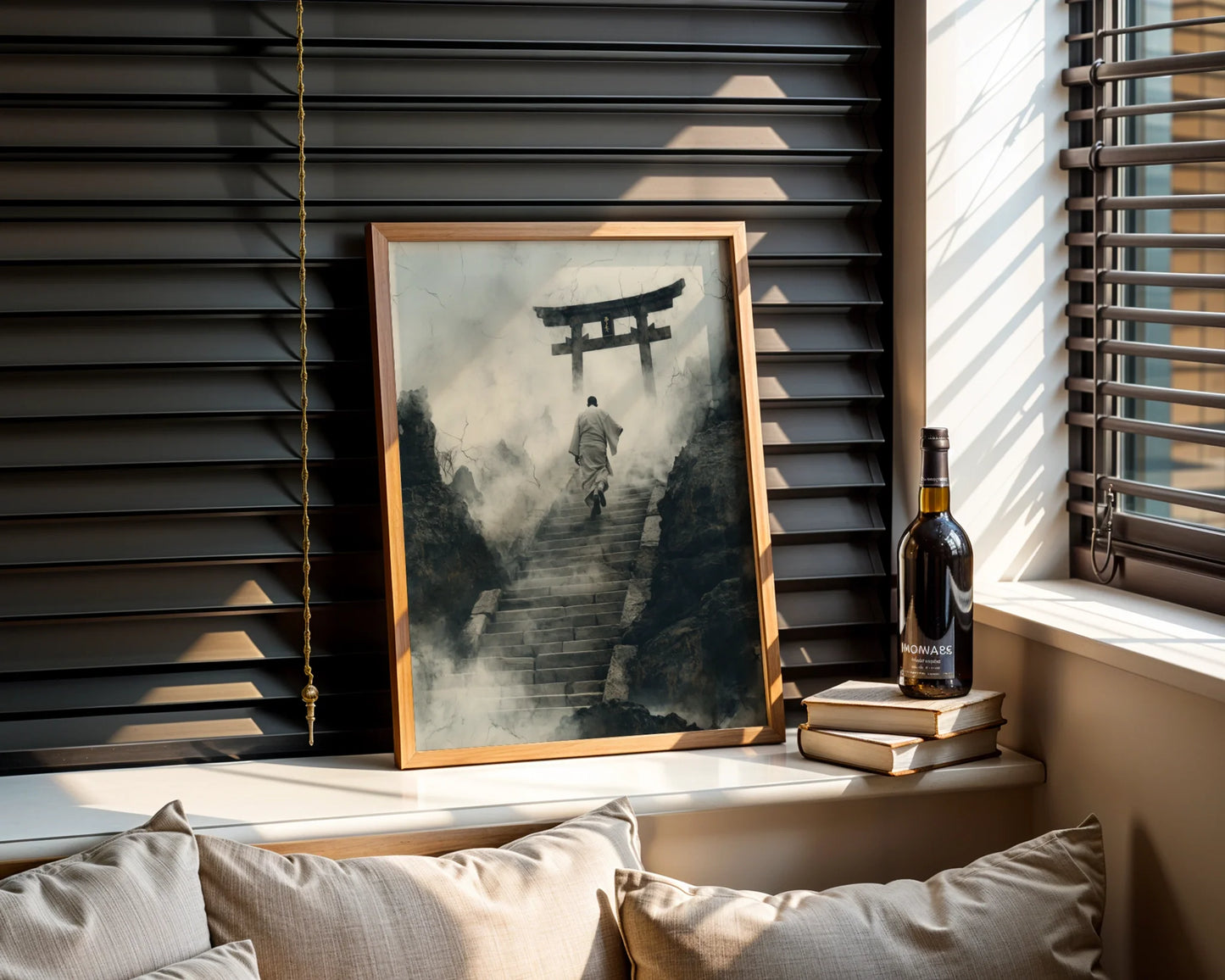 Japanese Temple Stairs Torii Gate Mist in room