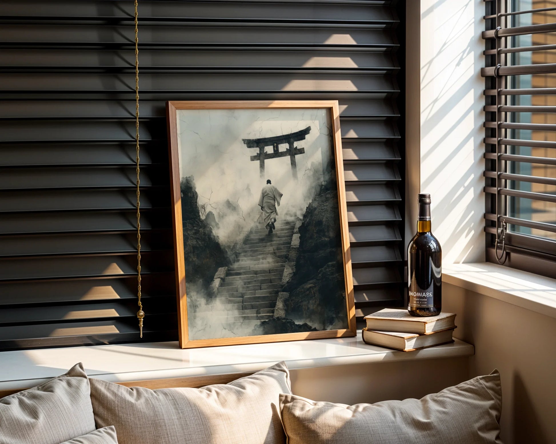 Japanese Temple Stairs Torii Gate Mist in room