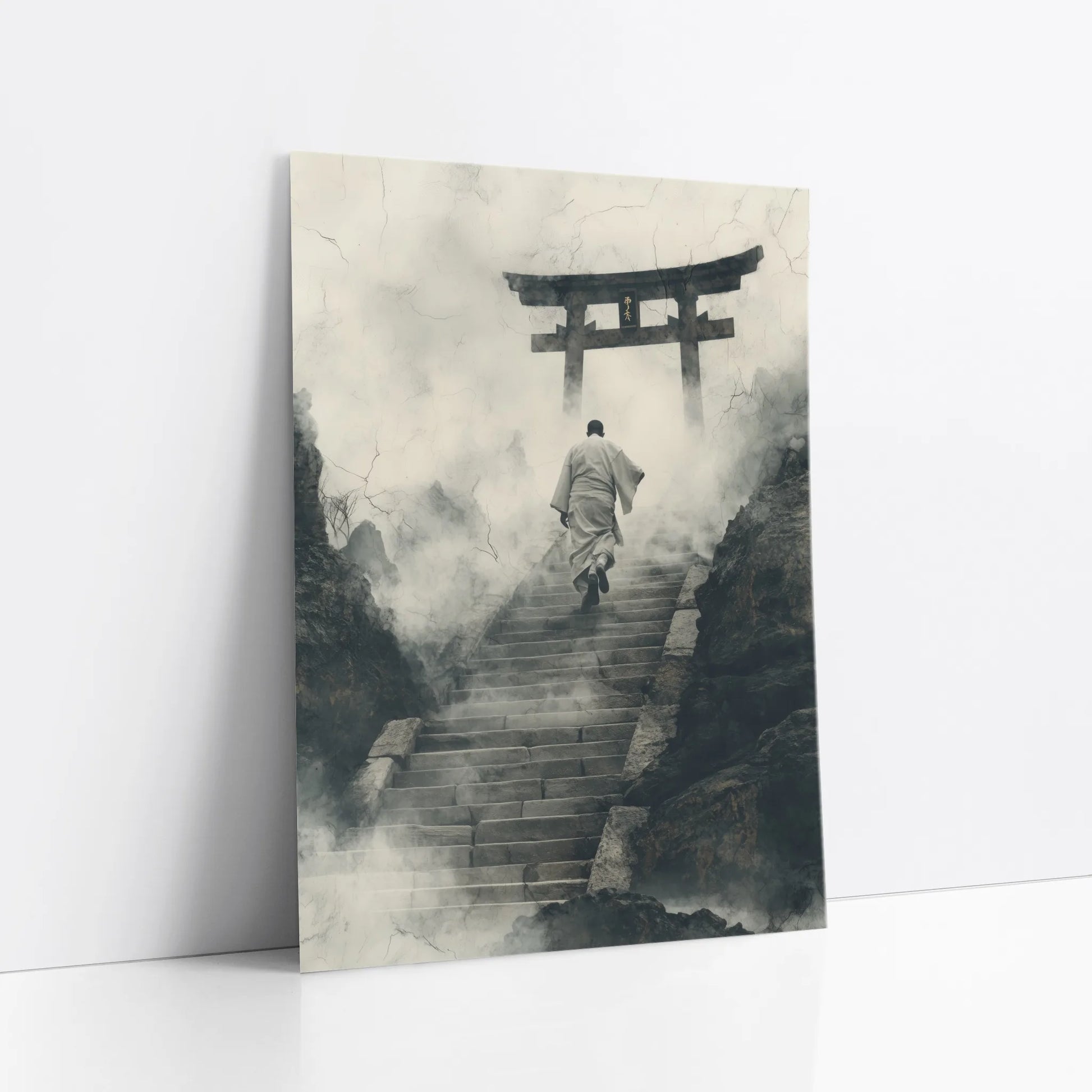 Japanese Temple Stairs Torii Gate Mist art print