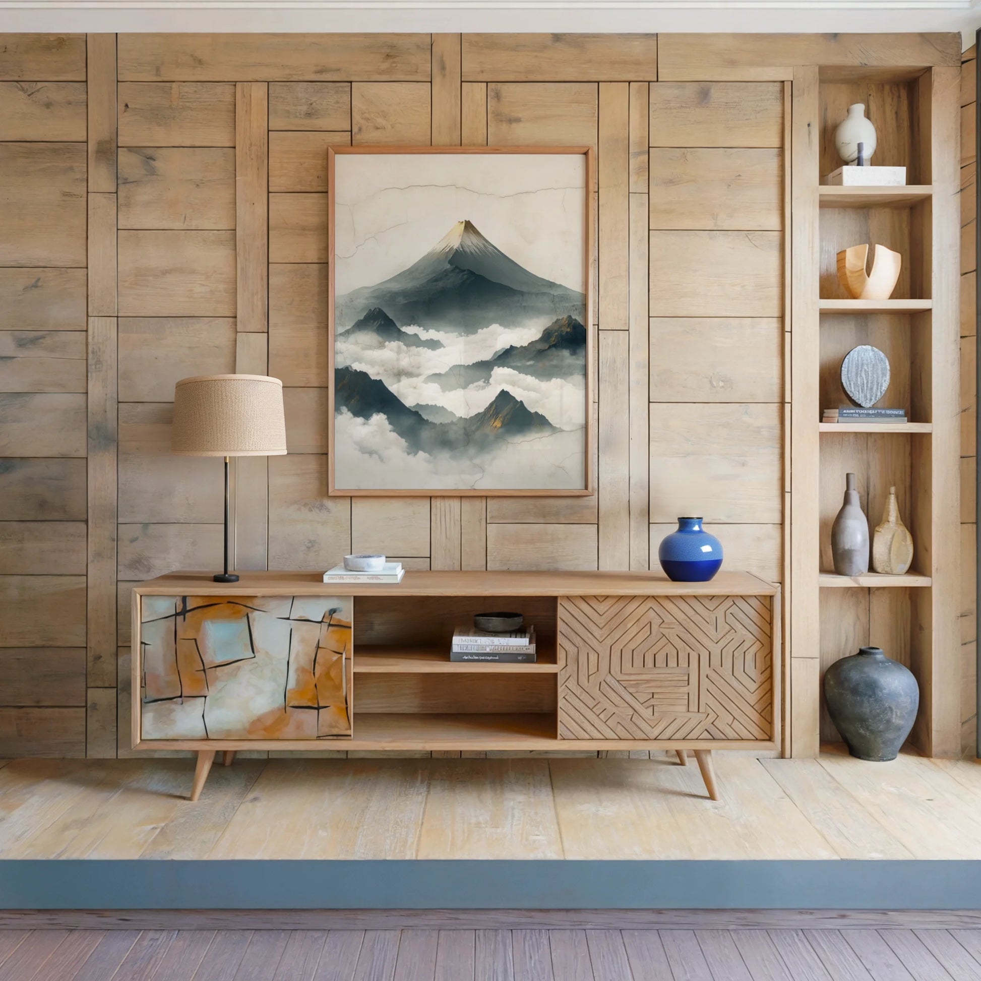 Mountain Mist Japandi Volcanic Peak in room