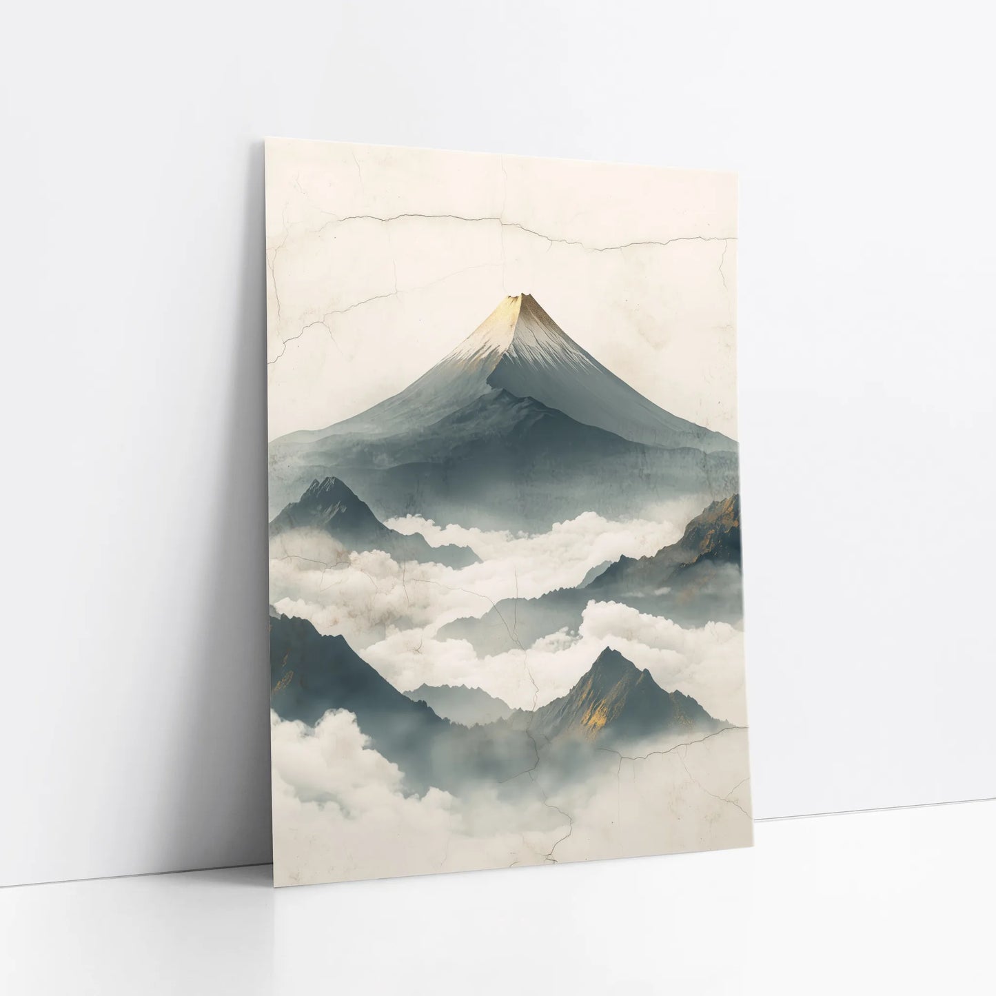 Mountain Mist Japandi Volcanic Peak art print