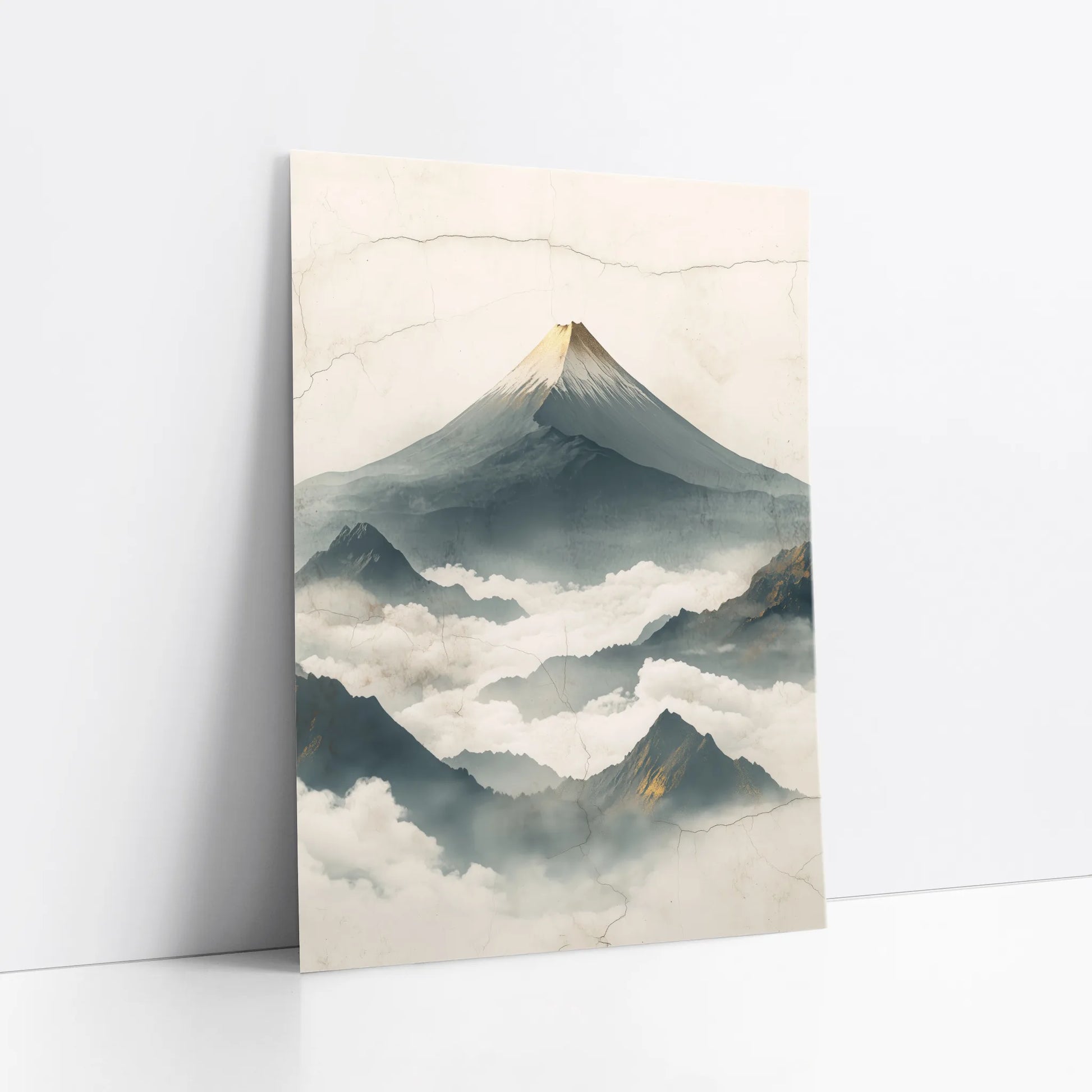 Mountain Mist Japandi Volcanic Peak art print