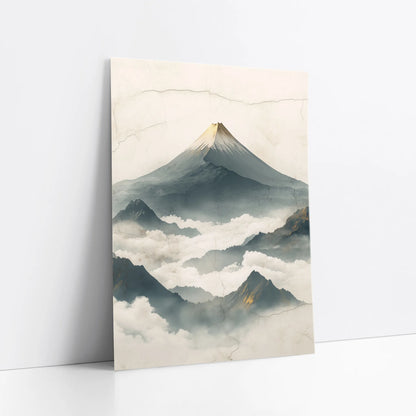 Mountain Mist Japandi Volcanic Peak art print