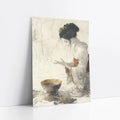 Japanese Tea Ceremony Kneeling Woman Japandi art print