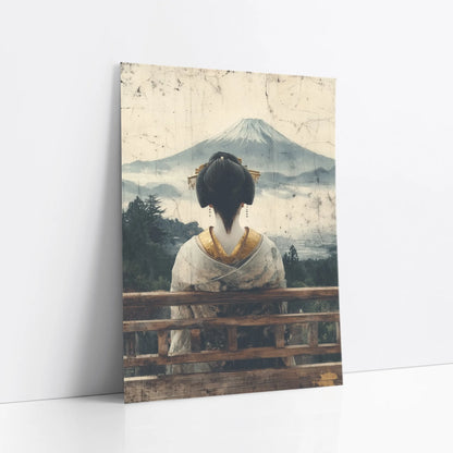Japanese Geisha Art Mount Fuji Morning Mist art print