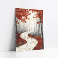 Autumn Forest Path Stone Walkway Japandi art print