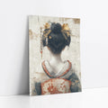 Japanese Geisha Art Golden Kanzashi Japandi art print