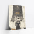 Buddhist Monk Temple Bell Golden Calligraphy art print