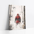 Samurai Warrior Bamboo Forest Japandi Mist art print