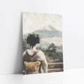 Geisha Mount Fuji Art Japandi Temple Ruins art print