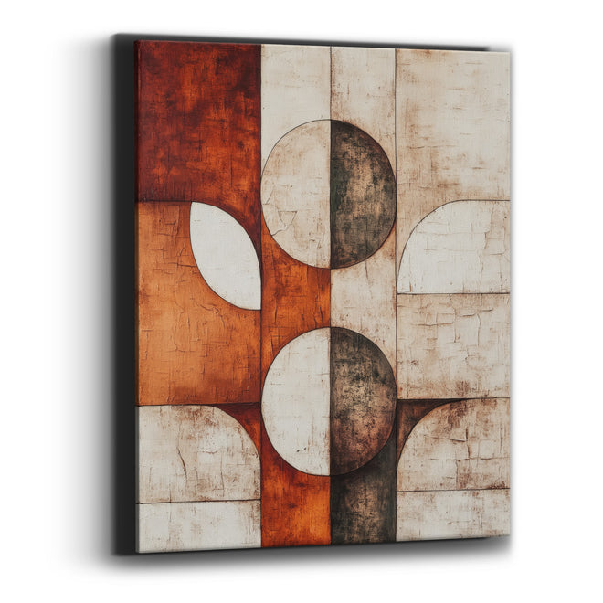 Rust Cream Half Moon Geometric Canvas Wall Art