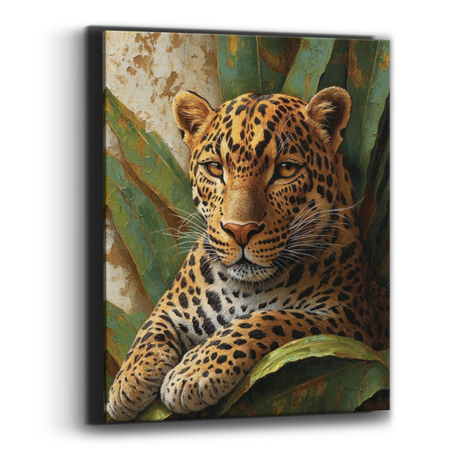 Golden Leopard Jungle Boho Canvas Wall Art