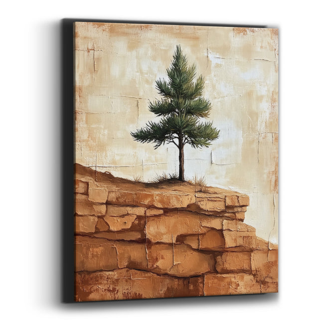 Young Pine Layered Sandstone Rustic Canvas Wall Art