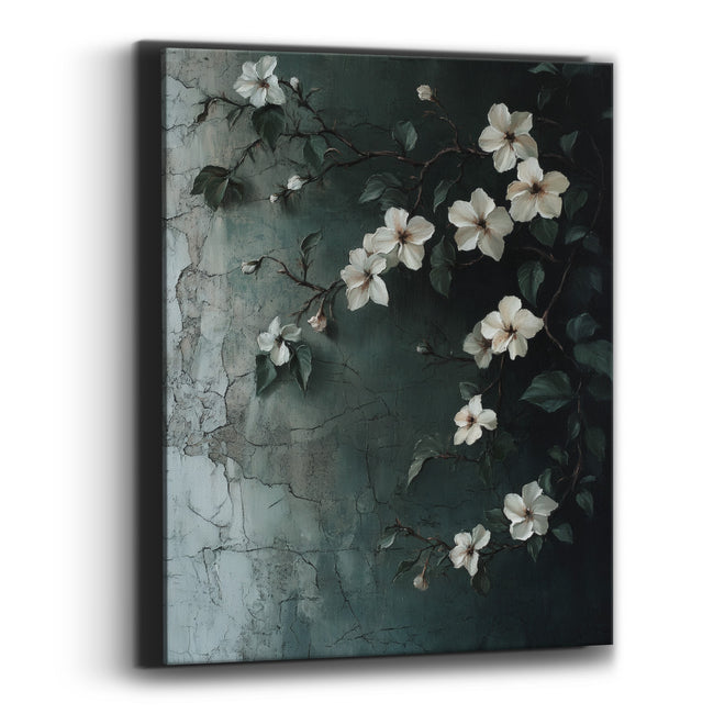 Climbing White Jasmine Vine Botanical Canvas Wall Art