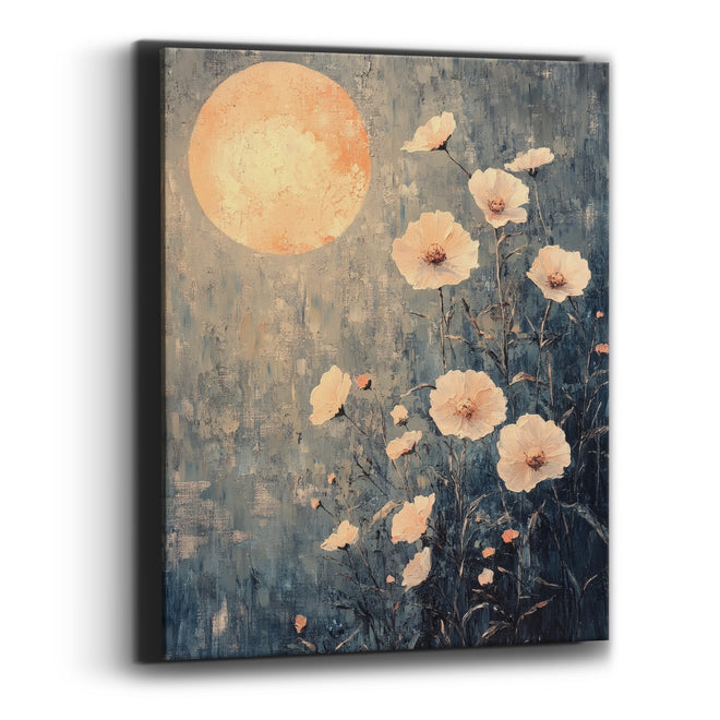 Peach Moon Blossom Bohemian Canvas Wall Art