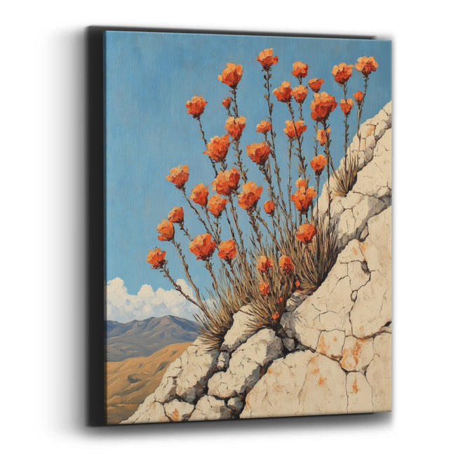 Orange Ocotillo Blooms Southwestern Canvas Wall Art