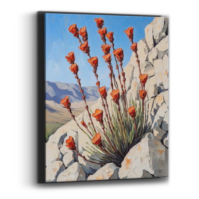 Orange Ocotillo Southwestern Boho Canvas Wall Art