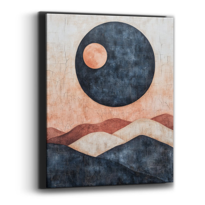 Navy Orb Terracotta Hills Boho Canvas Wall Art