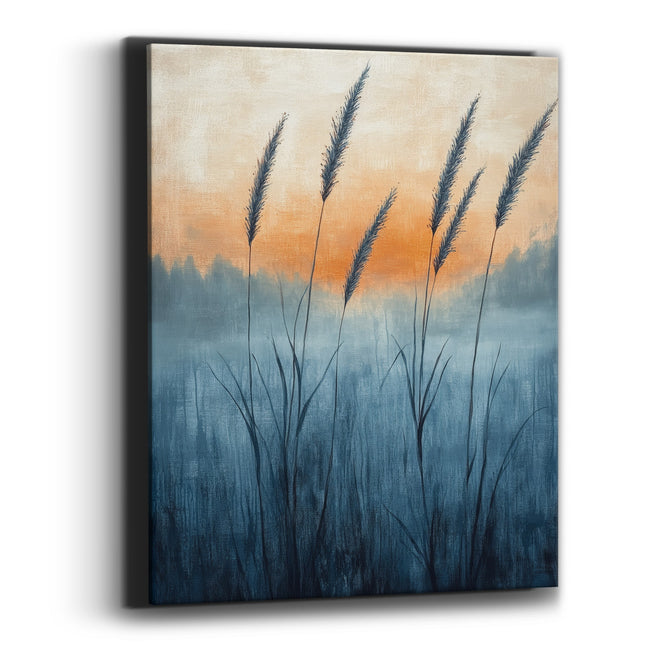 Misty Wild Grass Plumes Boho Canvas Wall Art