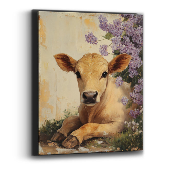 Honey Calf Right Lilac Cluster Painterly Canvas Wall Art