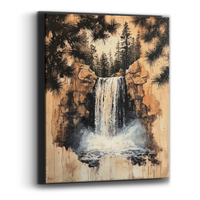Misty Falls Amber Cliffs Canvas Wall Art