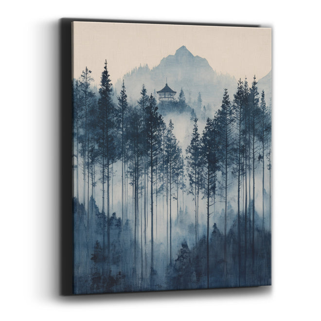 Fading Tall Pine Pagoda Ink Canvas Wall Art