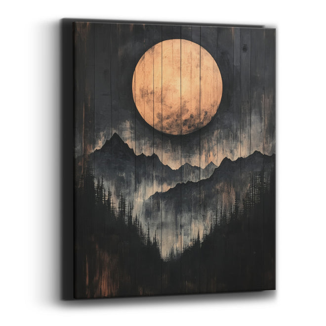 Copper Moon Mountain Ridge Japandi Canvas Wall Art