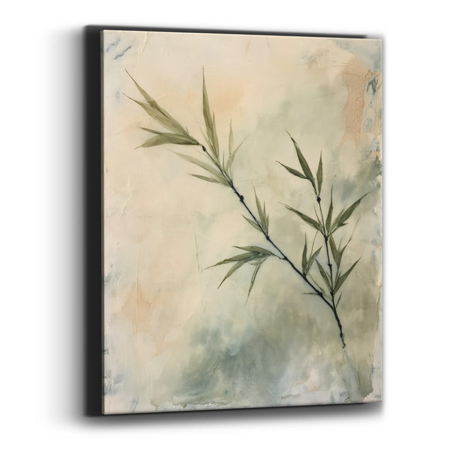 Sage Bamboo Sprig Botanical Japandi Canvas Wall Art