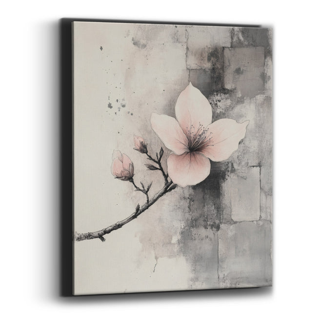 Side Branch Blossom Stone Wall Canvas Wall Art