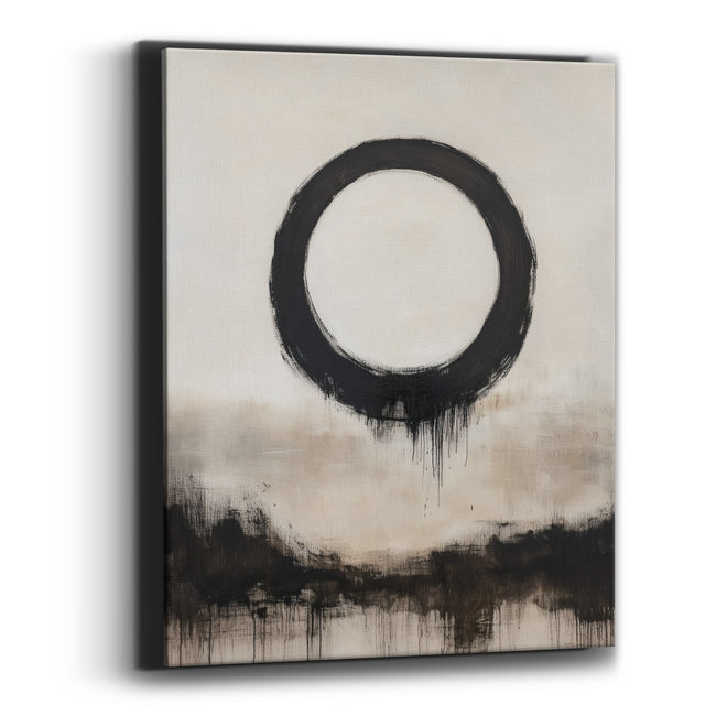 Dripping Enso Cream Shoreline Canvas Wall Art